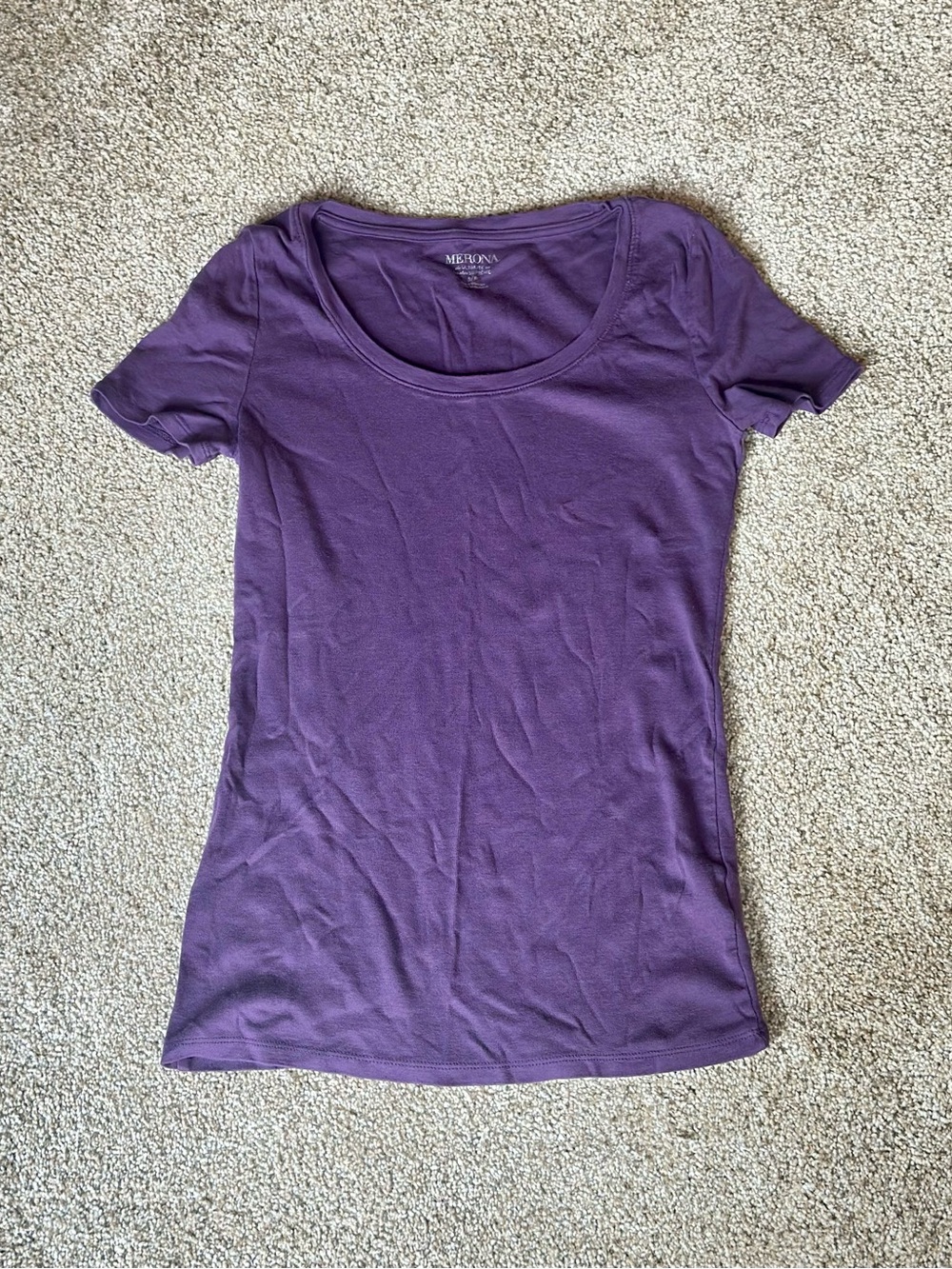 Merona The Ultimate Purple Scoop Neck Women's Tee SIZE S